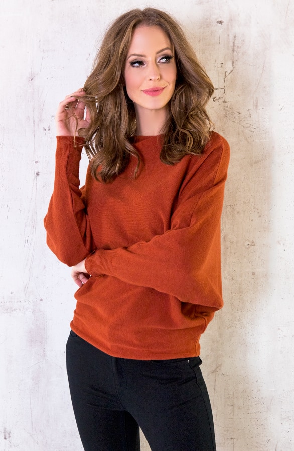 Oversized Soft Trui Terracotta – shoparchief, foto 3