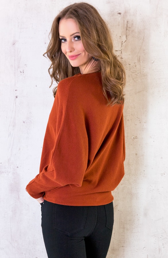 Oversized Soft Trui Terracotta – shoparchief, foto 4