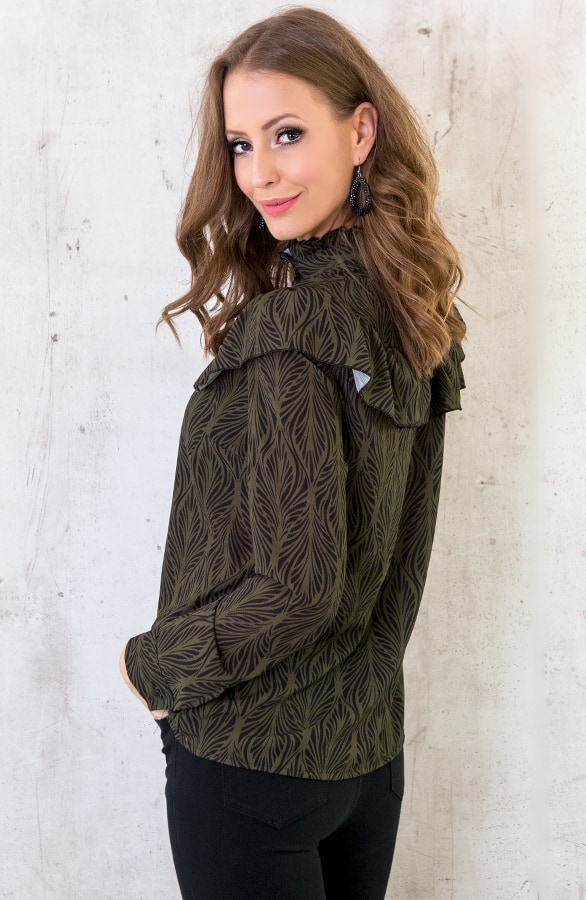Ruffle Wild Blouse Army – shoparchief, foto 3