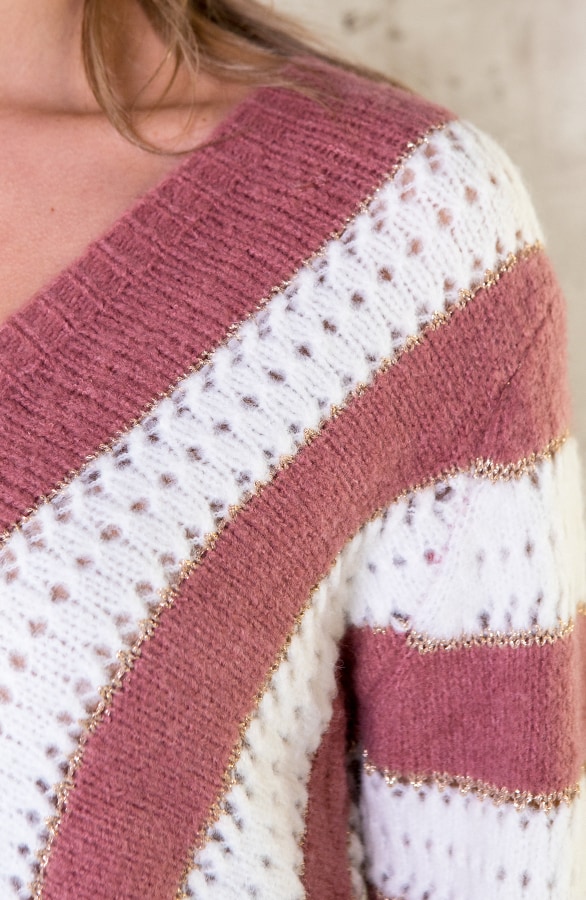 Trui Gebreid V Oud Roze – shoparchief, foto 3