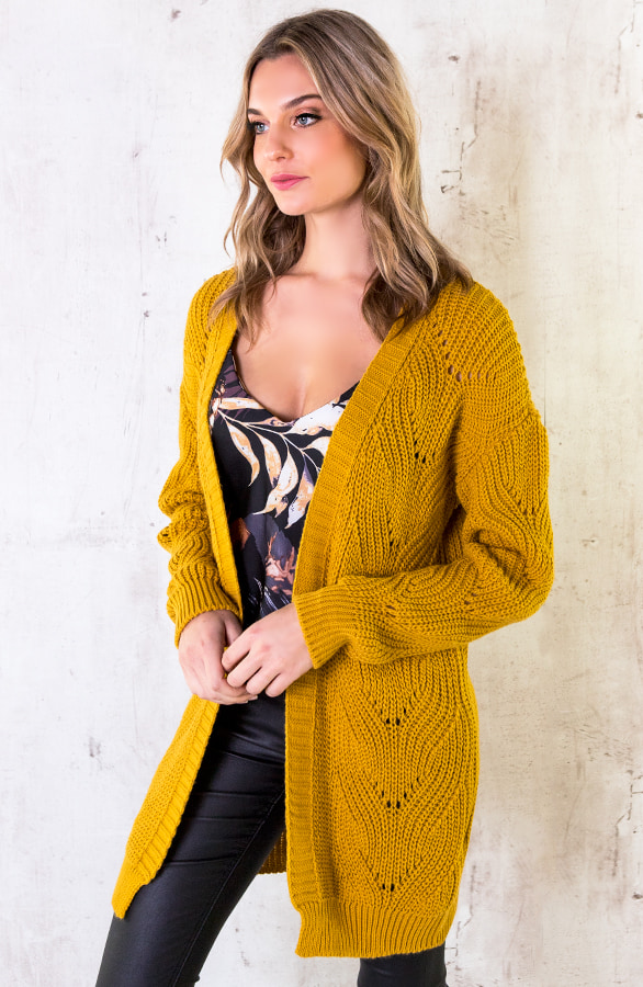 Vest Met Motief Okergeel – shoparchief, foto 2