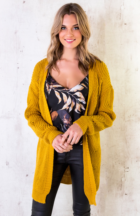 Vest Met Motief Okergeel – shoparchief, foto 3