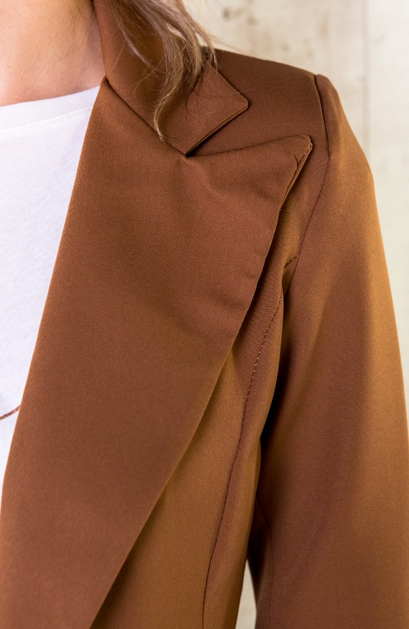 Button Blazer Dames Cognac – shoparchief, foto 6