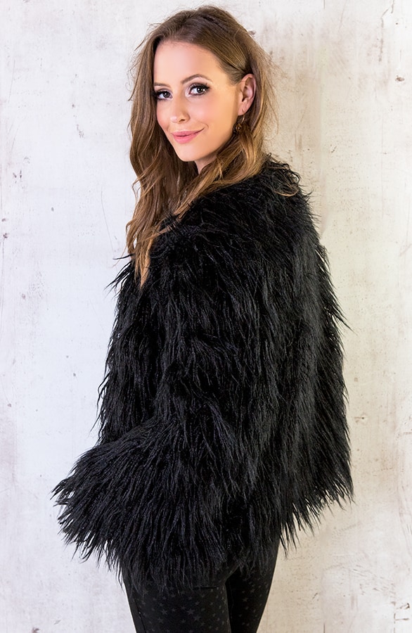 Fake fur Jas Exclusive Zwart – shoparchief, foto 4