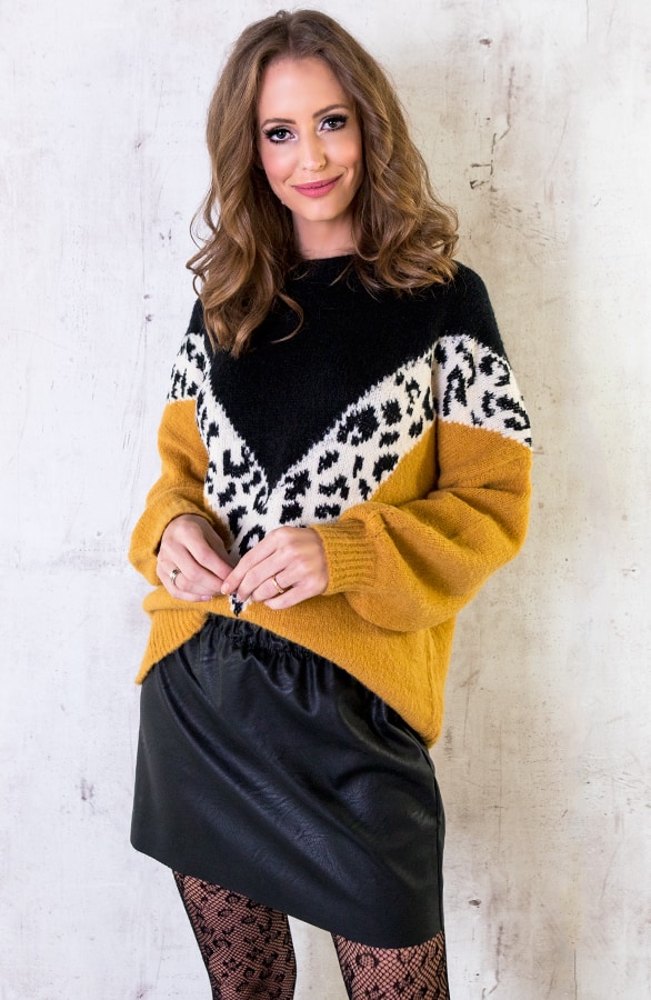 Oversized Trui Panter Okergeel – shoparchief, foto 2