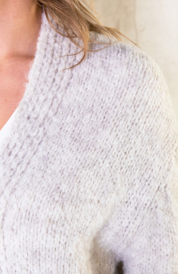 Gebreid Oversized Vest Creme – shoparchief, foto 4