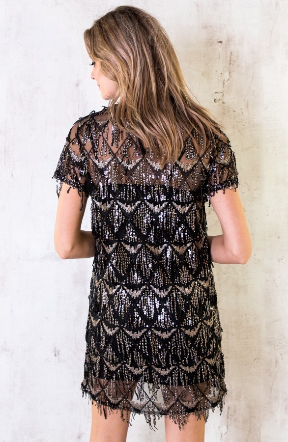 Pailletten Jurk Exclusive Zwart – shoparchief, foto 4