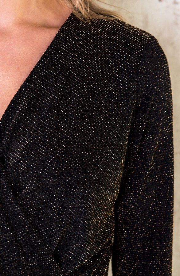 Overslag Glitter Jurk Goud – shoparchief, foto 5