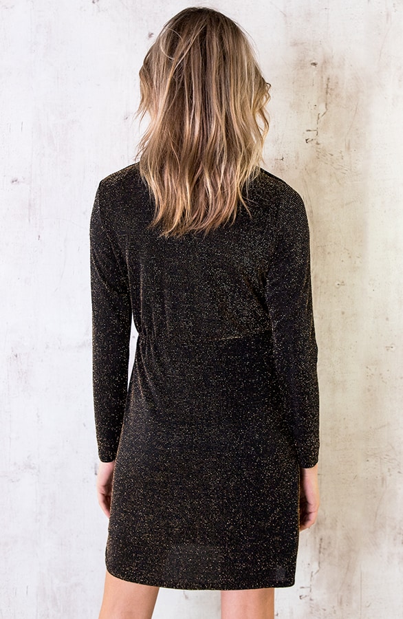 Overslag Glitter Jurk Goud – shoparchief, foto 4