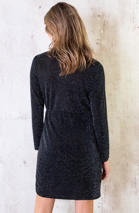 Overslag Glitter Jurk Zilver – shoparchief, foto 4