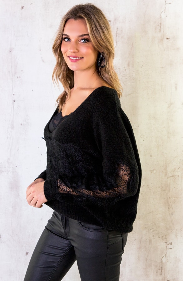 Trui Met Kant Zwart – shoparchief, foto 3