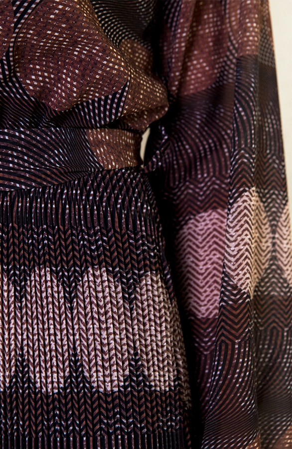 Maxi Print Jurk Bruin – shoparchief, foto 5