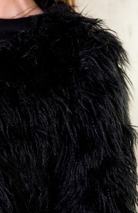 Fake fur Jas Exclusive Zwart – shoparchief, foto 5