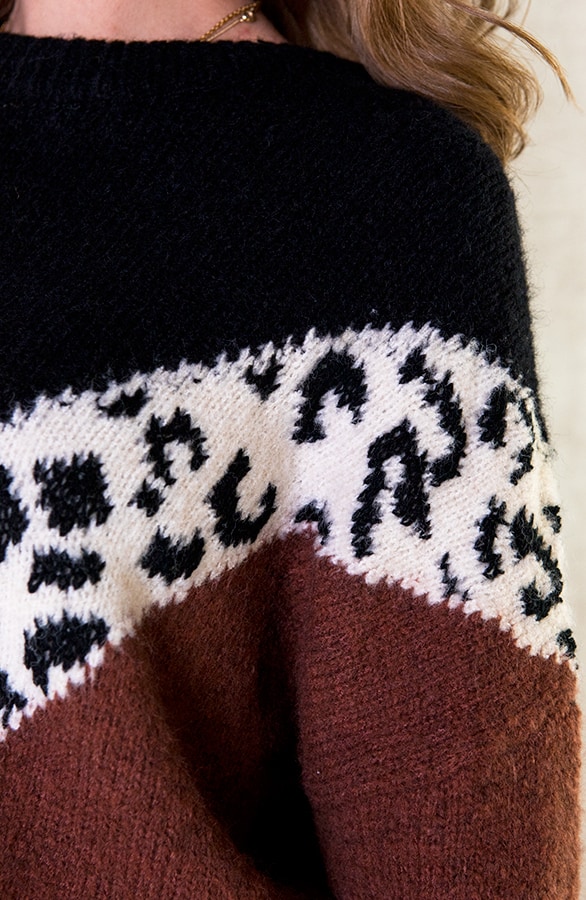Oversized Trui Panter Terracotta – shoparchief, foto 4