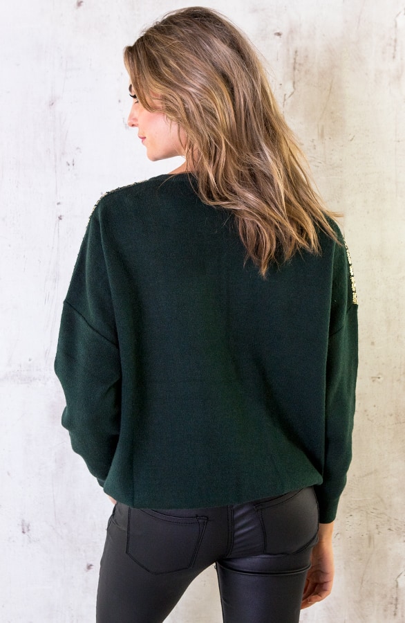 Trui Met Pailletten Smaragdgroen – shoparchief, foto 4