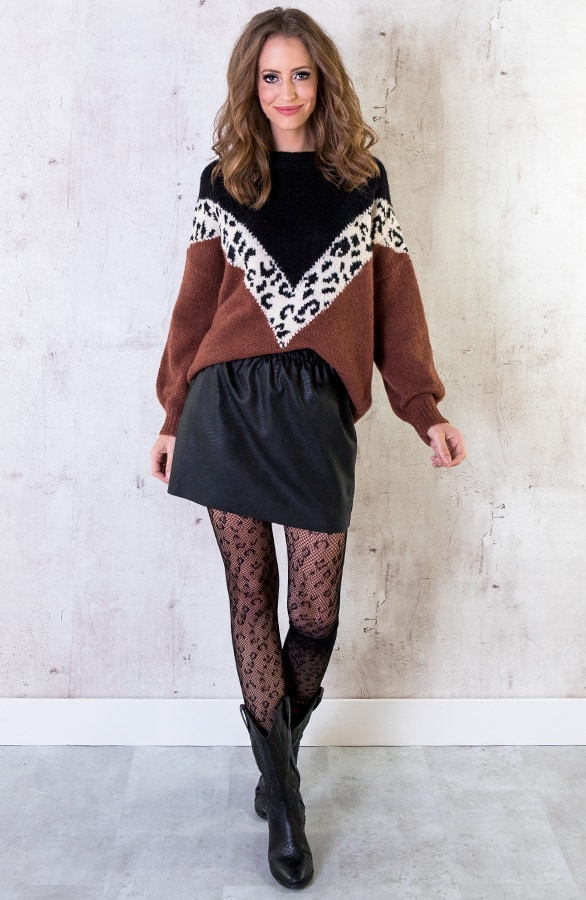 Oversized Trui Panter Terracotta – shoparchief, foto 3