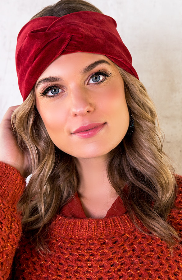 Velvet Haarband Dames Terracotta – shoparchief, foto 2