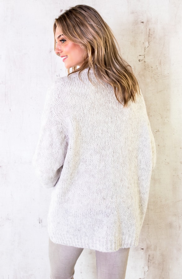 Gebreid Oversized Vest Creme – shoparchief, foto 3