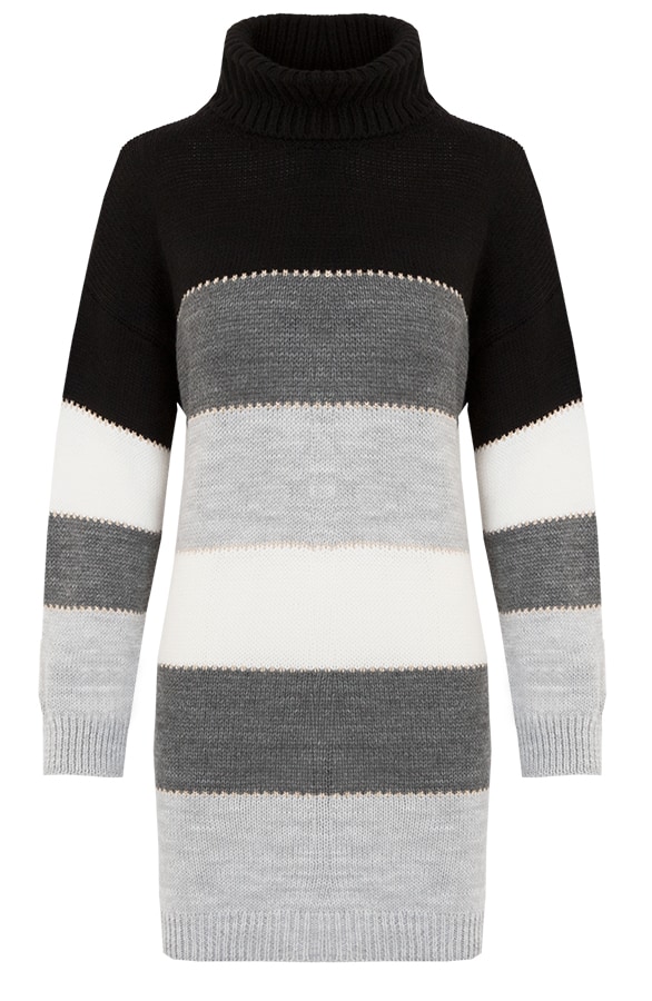 Gestreepte Coljurk Grijs – shoparchief