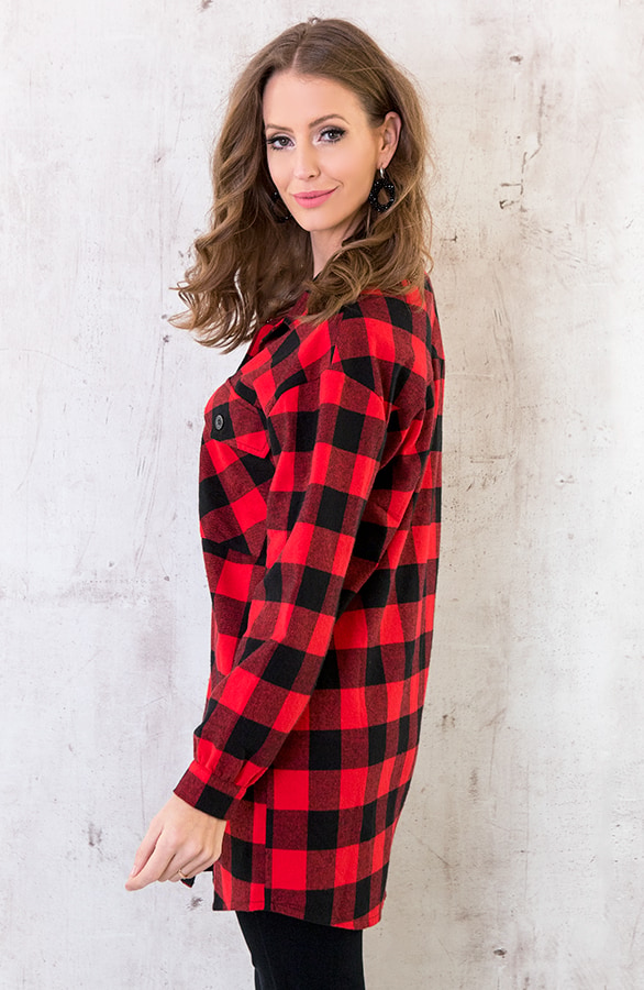 Blouse Geruit Rood Zwart – shoparchief, foto 4