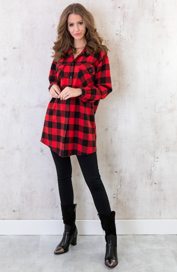 Blouse Geruit Rood Zwart – shoparchief, foto 7