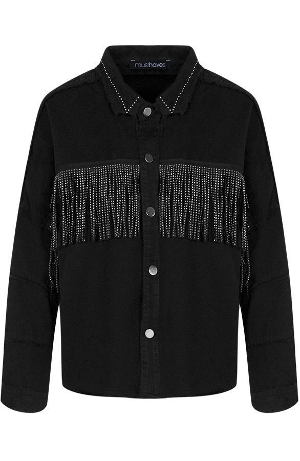 Fringe Jacket Oversized Zwart – shoparchief