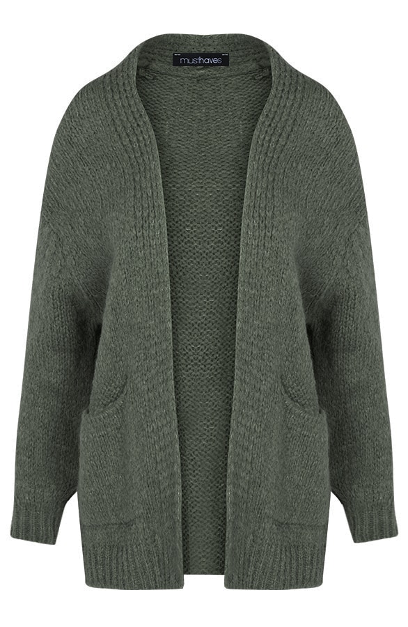 Gebreid Oversized Vest Groen – shoparchief