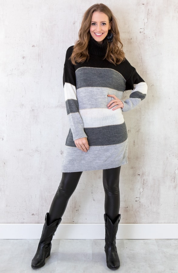 Gestreepte Coljurk Grijs – shoparchief, foto 3