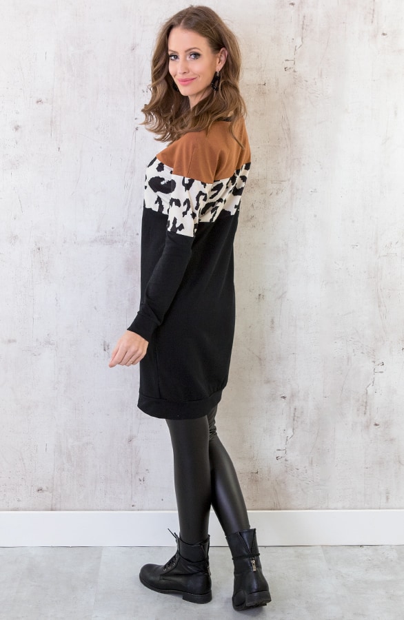 Jurk Panter Streep Cognac – shoparchief, foto 4