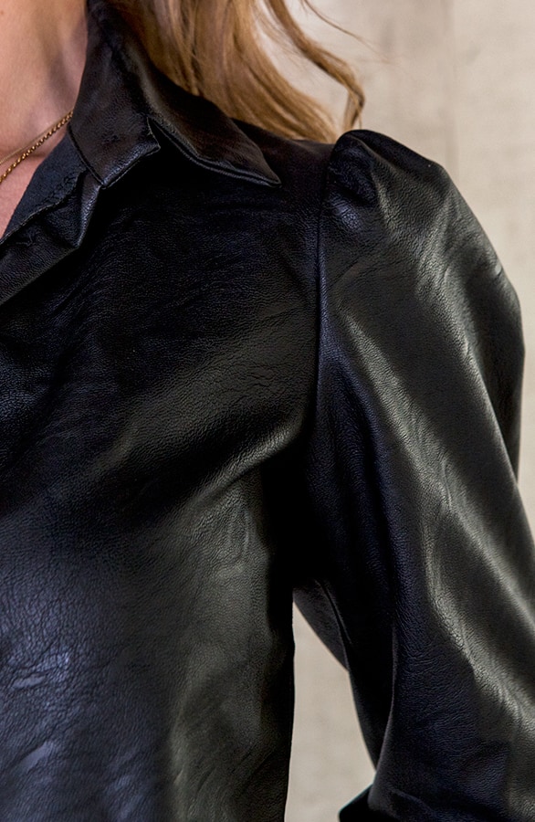 Leren Blouse Zwart – shoparchief, foto 4