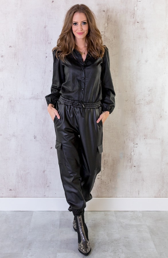 Leren Blouse Zwart – shoparchief, foto 5