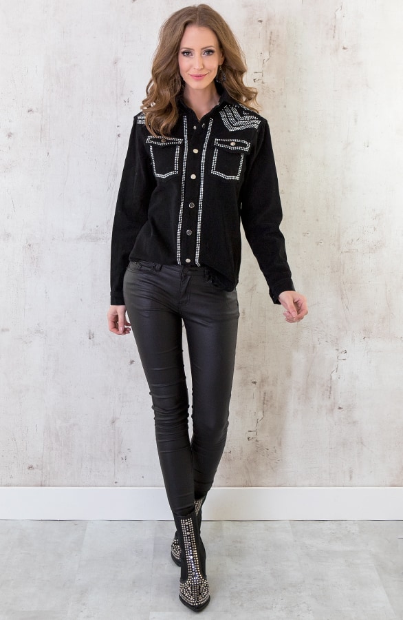 Limited Studs Blouse Black – shoparchief, foto 5