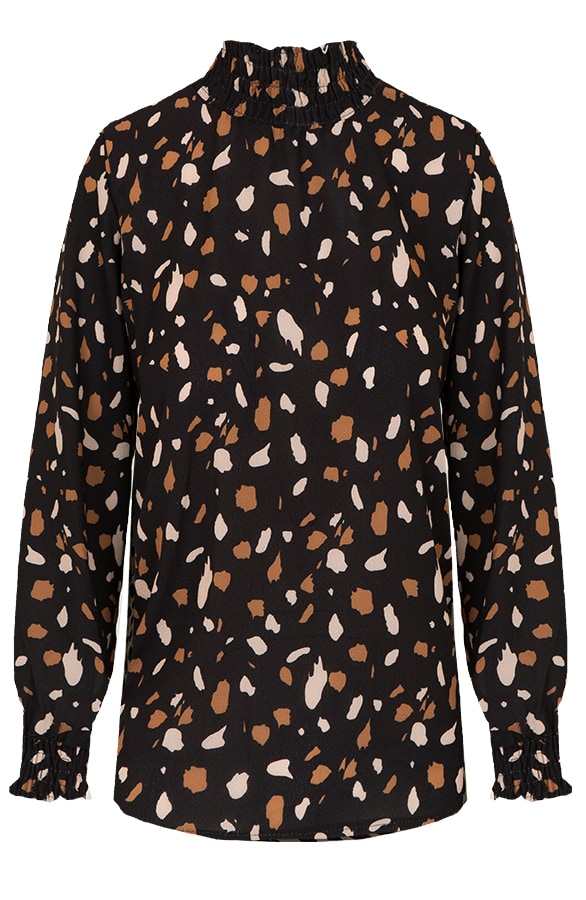 Luxury Dot Col Blouse Zwart – shoparchief