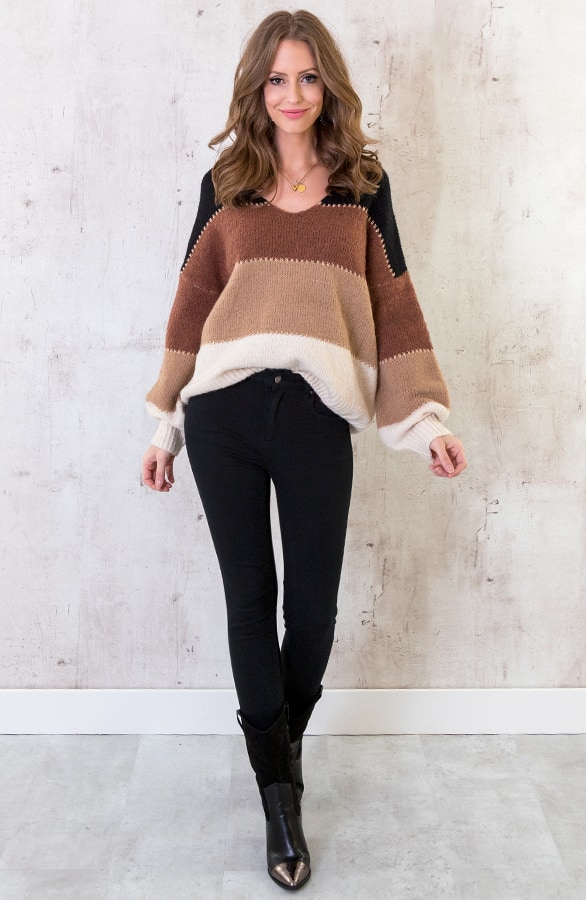 Trui Met Strepen Bruin – shoparchief, foto 6