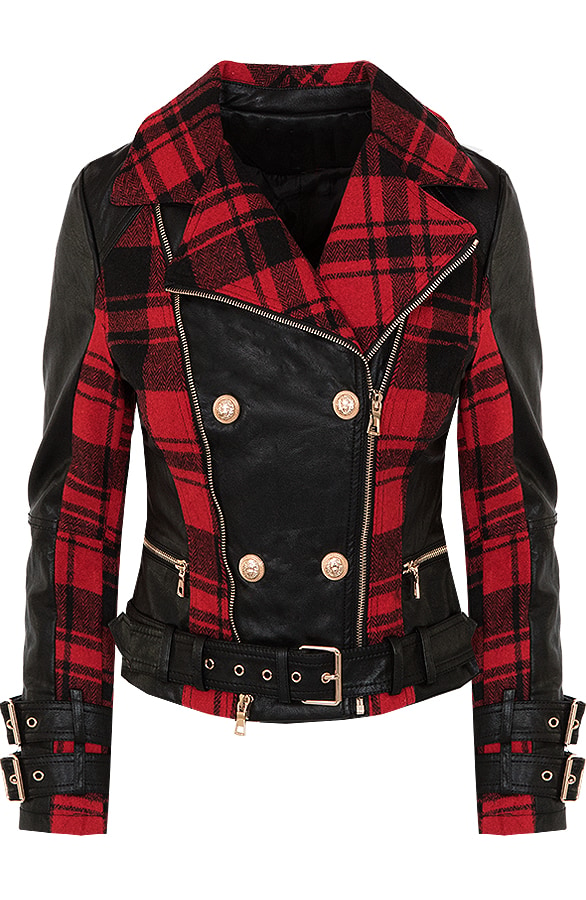 Biker Jacket Exclusive Geblokt – shoparchief