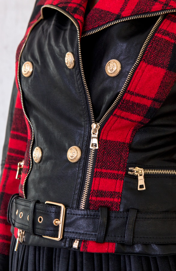 Biker Jacket Exclusive Geblokt – shoparchief, foto 5