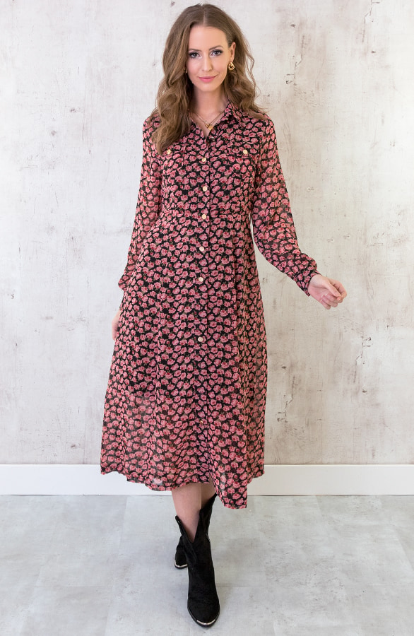 Bloemenprint Midi Jurk – shoparchief, foto 2