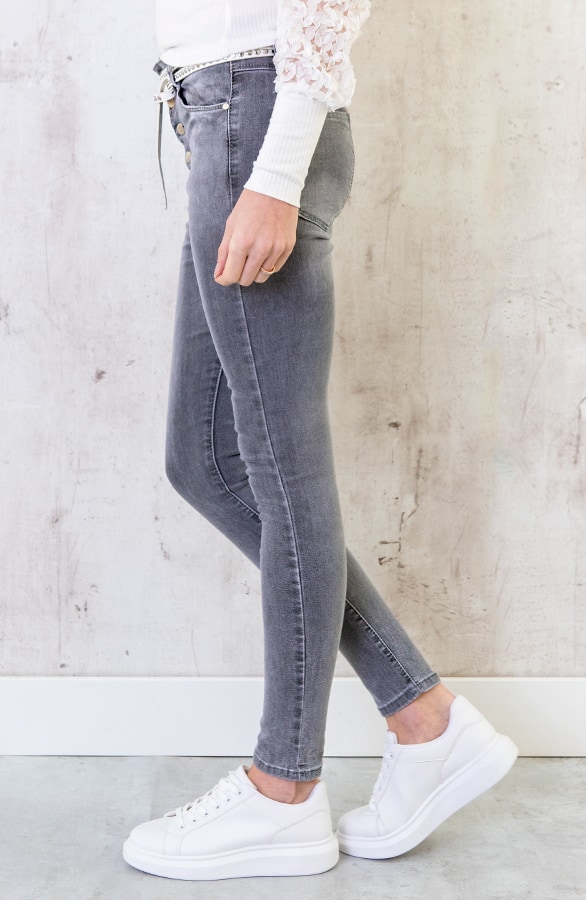 High Waist Skinny Jeans Grijs – shoparchief, foto 3