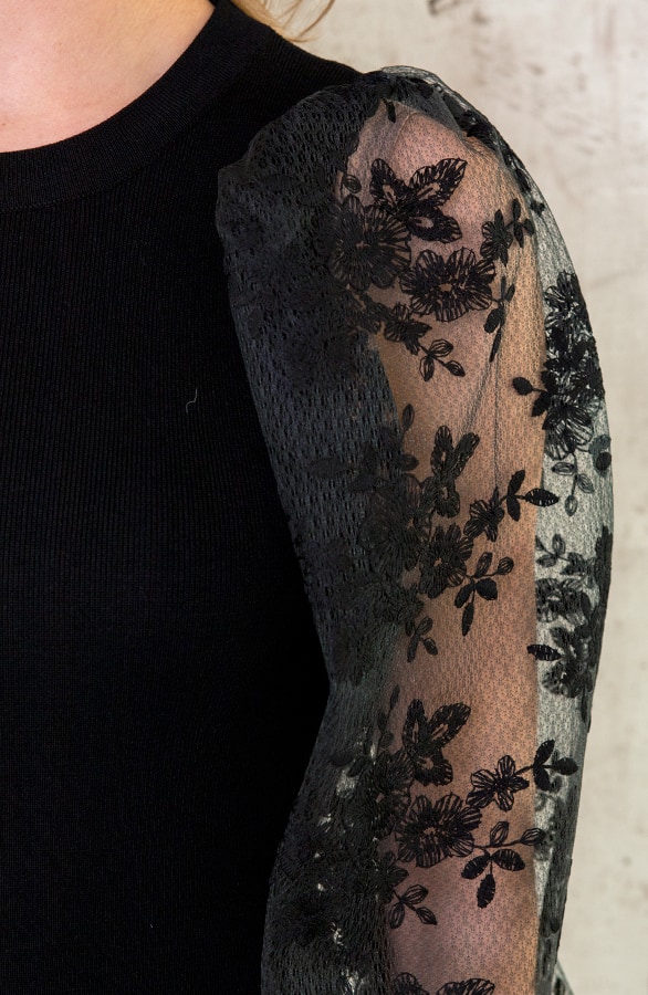Jurk Kanten Bloemen Mouwen Dames – shoparchief, foto 5
