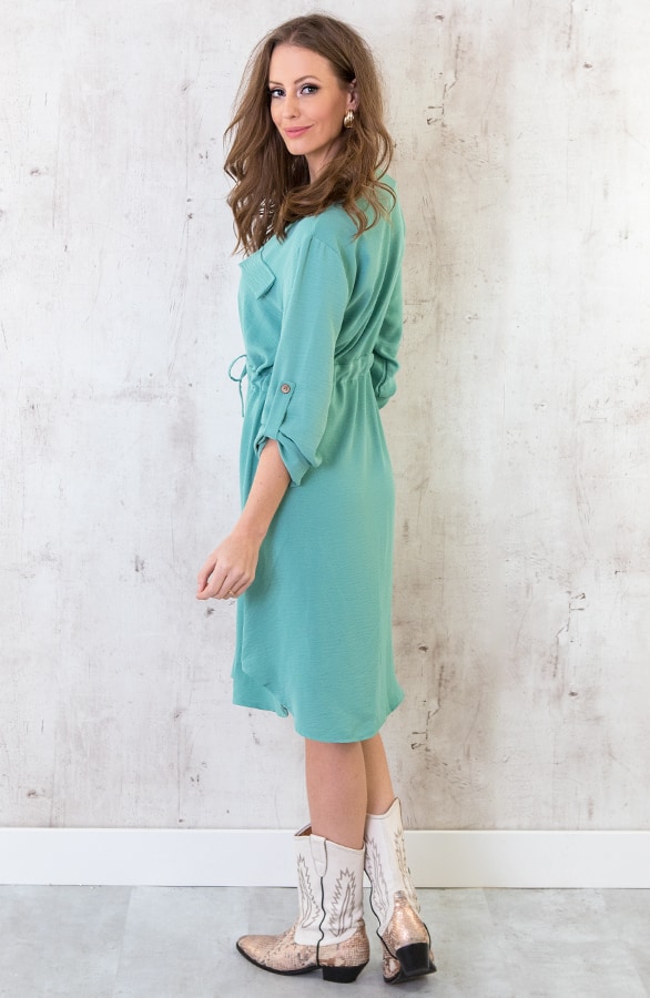 Knopen Jurk Mint – shoparchief, foto 4
