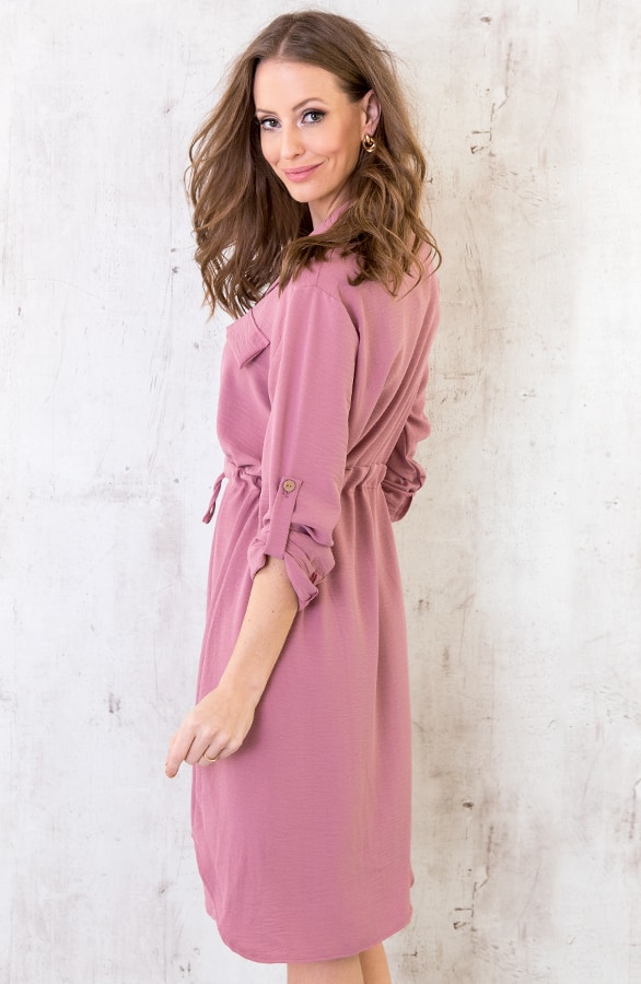 Knopen Jurk Roze – shoparchief, foto 4