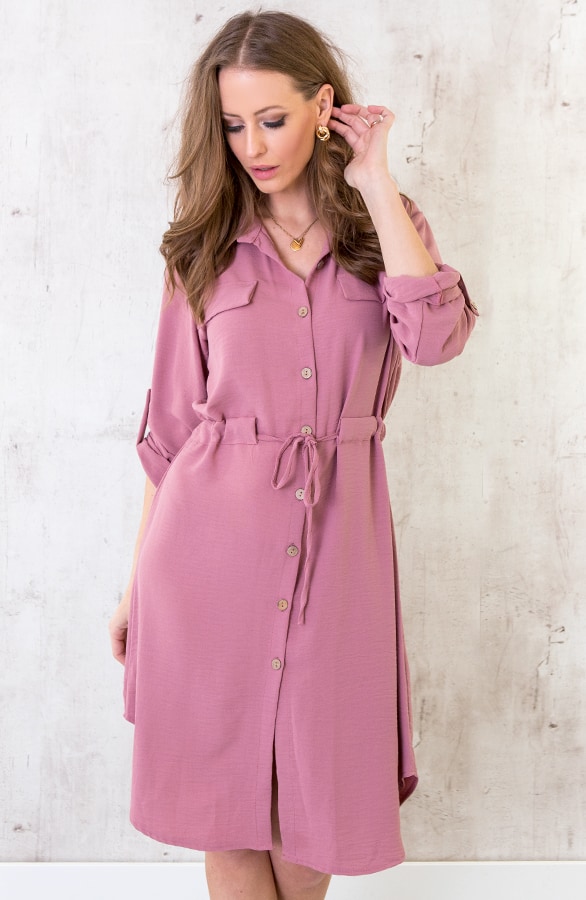 Knopen Jurk Roze – shoparchief, foto 5