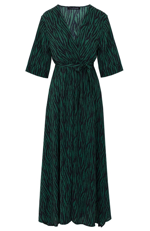 Maxi Jurk Zebraprint Groen – shoparchief