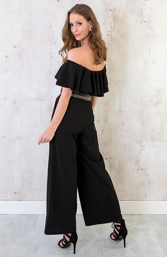 Off Shoulder Jumpsuit Zwart – shoparchief, foto 3