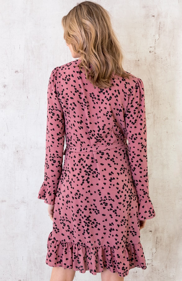 Overslag Jurk Hartjes Oud Roze – shoparchief, foto 7