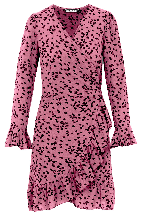 Overslag Jurk Hartjes Oud Roze – shoparchief