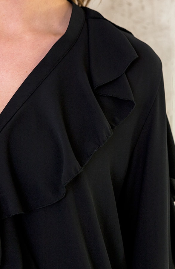 Ruches Blouse Zwart – shoparchief, foto 4