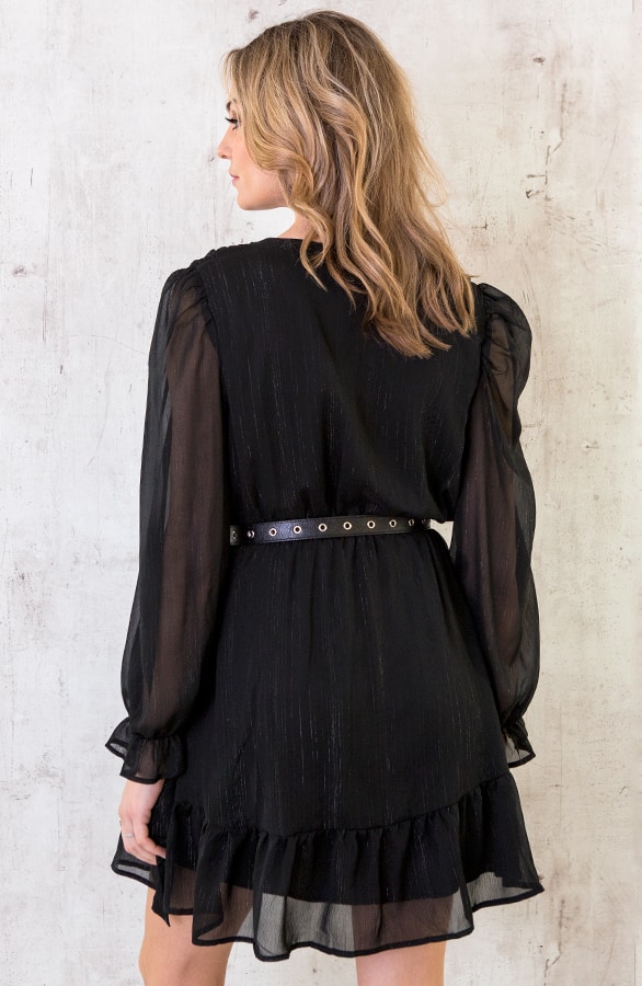 Ruches Jurk Deluxe Zwart – shoparchief, foto 6