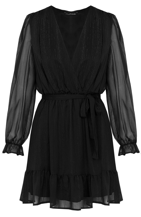 Ruches Jurk Deluxe Zwart – shoparchief