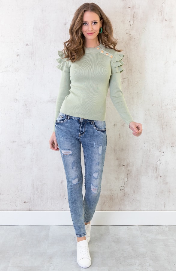 Ruches Trui Deluxe Pastelgroen – shoparchief, foto 4